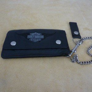 Harley-Davidson Leather Biker Wallet, with Stitched Harley-Davidson Logo, OZ